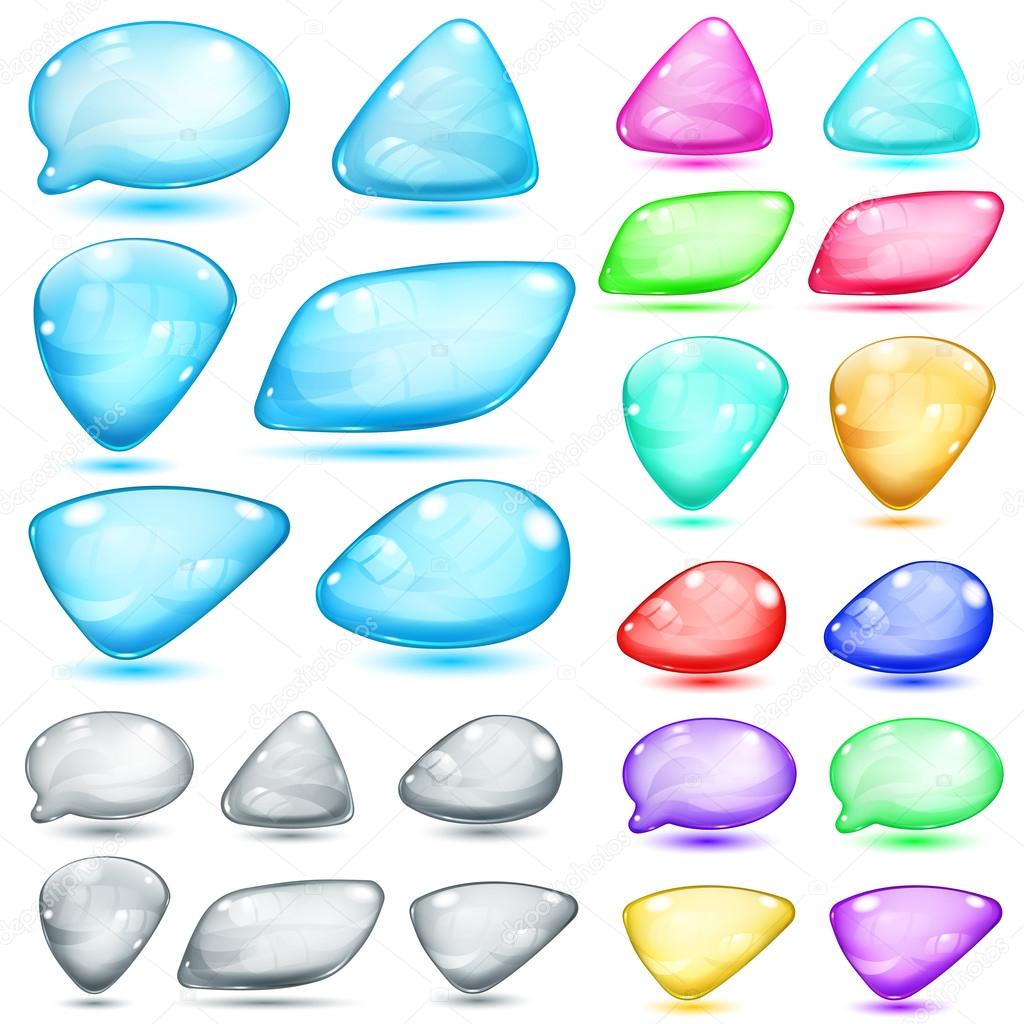 Opaque colored glass shapes