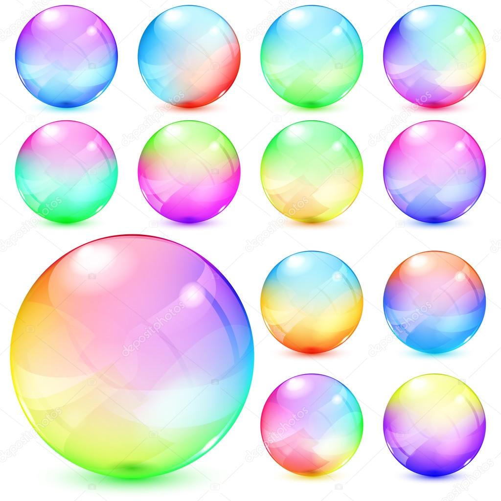 Colorful opaque glass spheres