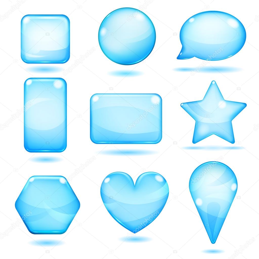 Opaque blue glass shapes