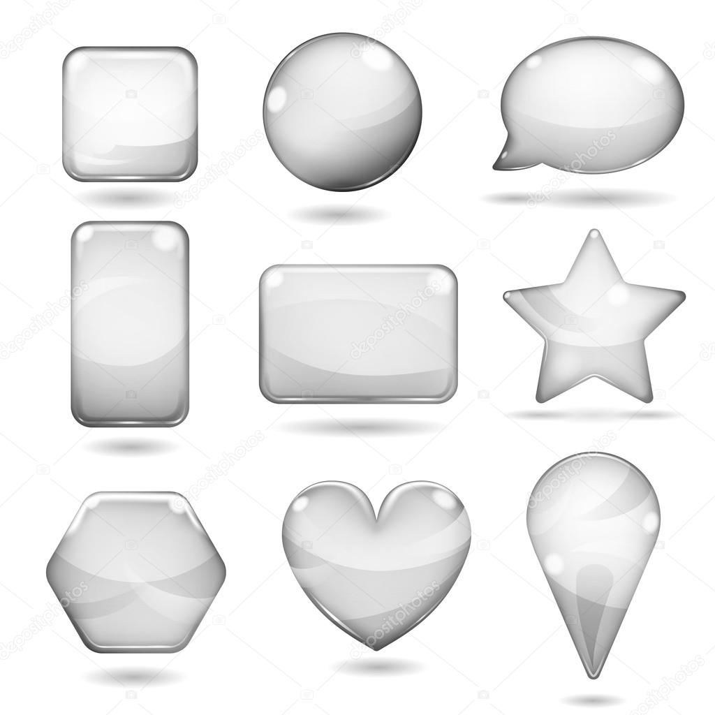 Opaque gray glass shapes
