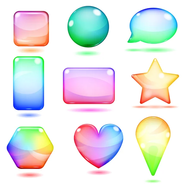 Opaque multicolored glass shapes — Stock Vector