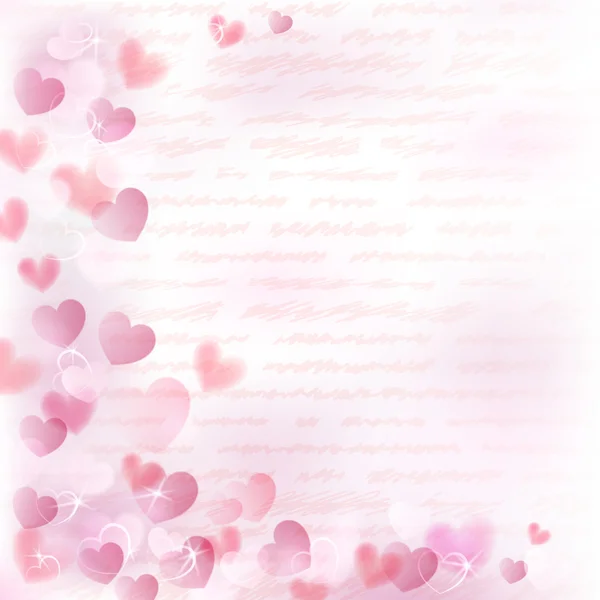 Background with pink hearts — Stock Vector