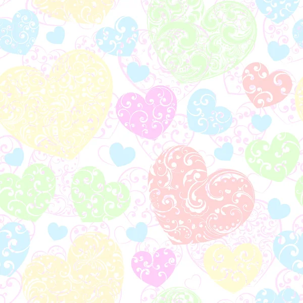 Seamless pattern of hearts — Stock Vector