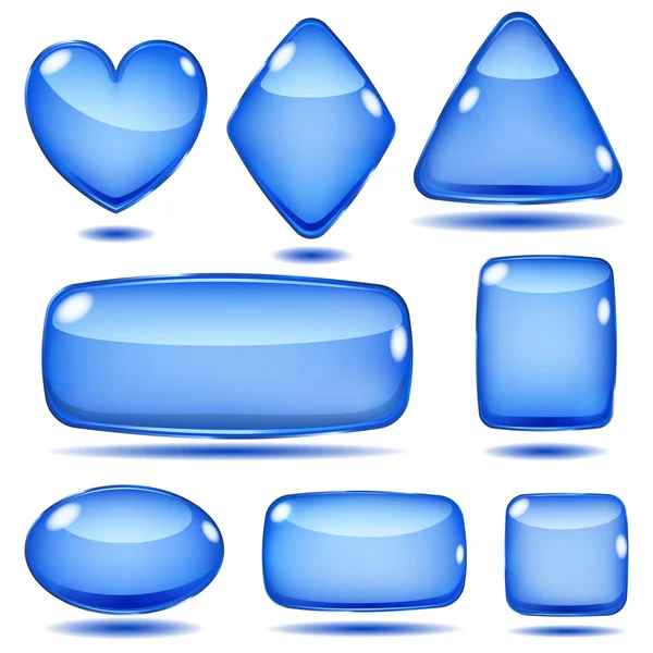 Set of opaque glass shapes — Stock Vector