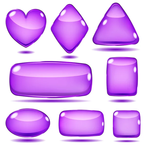 Set of opaque glass shapes — Stock Vector