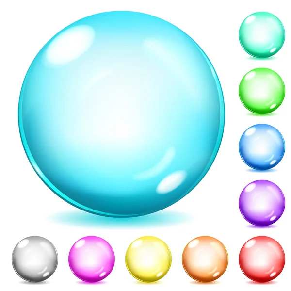 Multicolored opaque glass spheres — Stock Vector