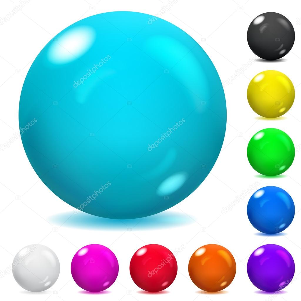 Multicolored opaque glass spheres