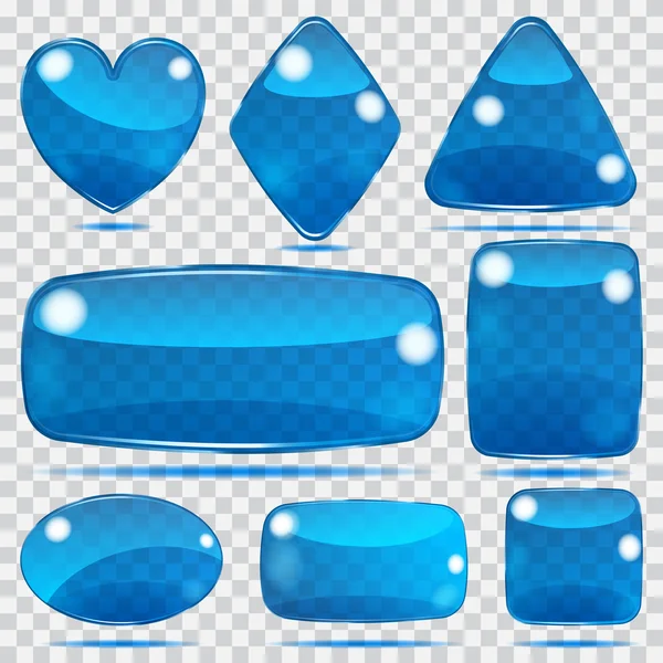 Set of transparent glass shapes — Stock Vector
