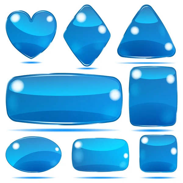 Set of opaque glass shapes — Stock Vector