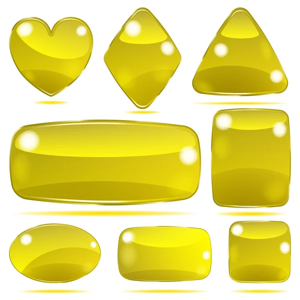 Set of opaque glass shapes — Stock Vector