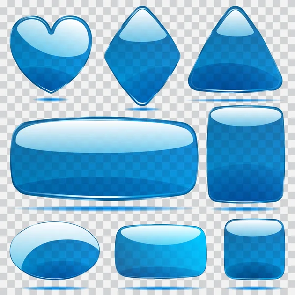 Conjunto de formas de vidrio transparente — Vector de stock