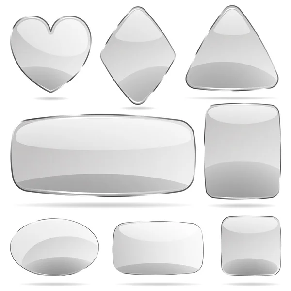 Conjunto de formas de vidro opaco — Vetor de Stock