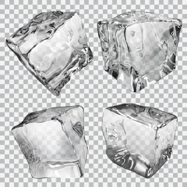 Cubos de hielo transparentes — Vector de stock