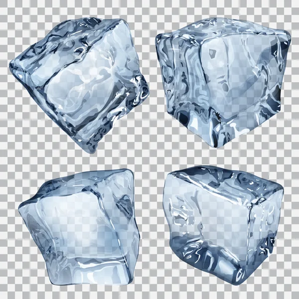 Cubos de hielo transparentes — Vector de stock