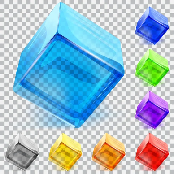 Transparent glass cubes — Stock Vector