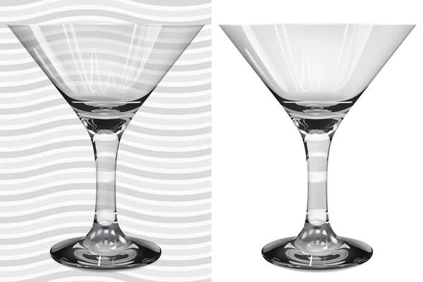 Átlátszó és átlátszatlan reális martini szemüveg — Stock Vector