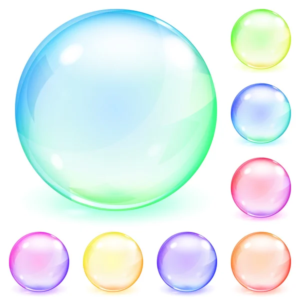Esferas de vidrio opaco multicolor — Vector de stock