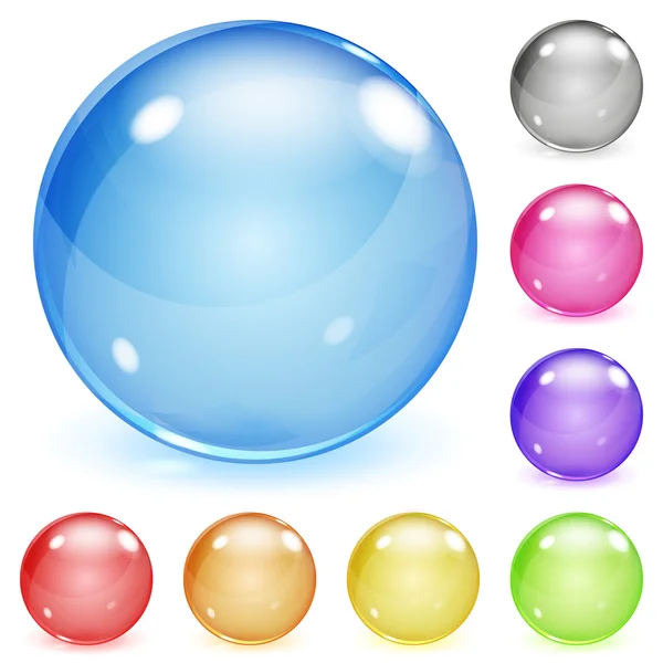 Multicolored opaque glass spheres — Stock Vector