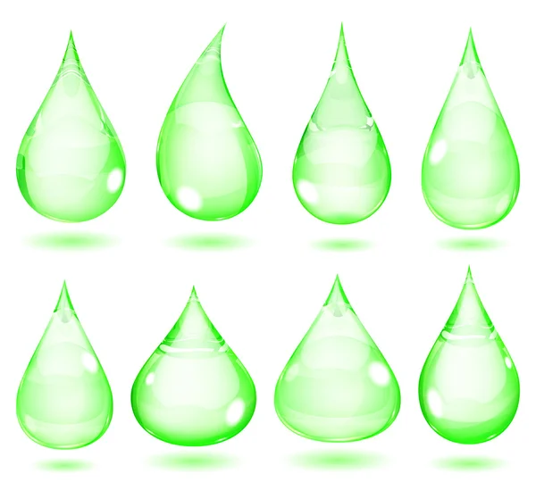 Gotas verdes opacas — Vector de stock
