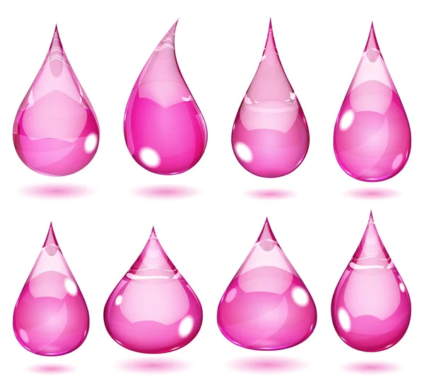 Gotas de color rosa opaco — Vector de stock