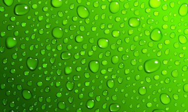 Green background of water drops clipart