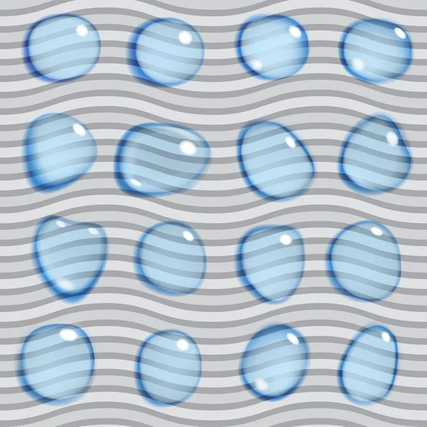 Gocce blu trasparenti — Vettoriale Stock