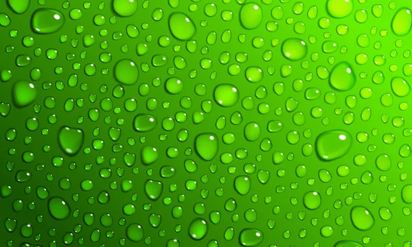 Fondo Verde de gotas de agua — Vector de stock