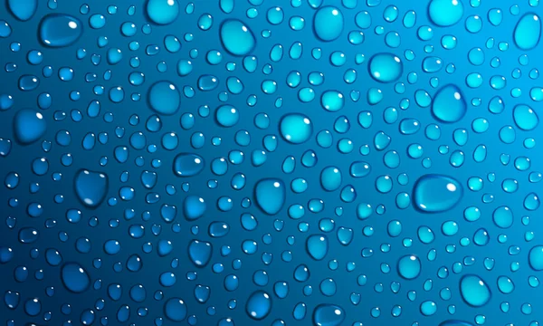 Синій фон крапель води — стоковий вектор