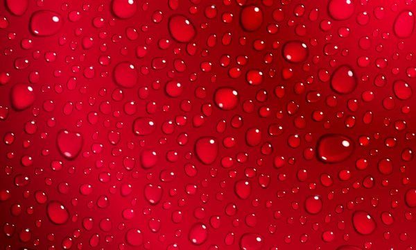 Červené pozadí kapky vody — Stockový vektor
