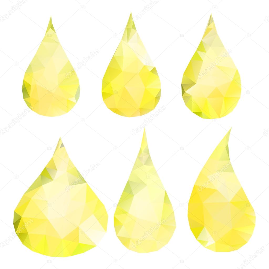 Abstract yellow drops consisting of triangles