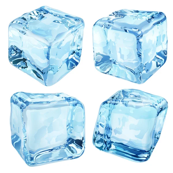 Opaque blue ice cubes — Stock Vector