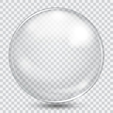 Big white transparent glass sphere clipart