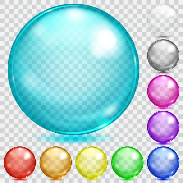 Veelkleurige transparant glas bollen — Stockvector