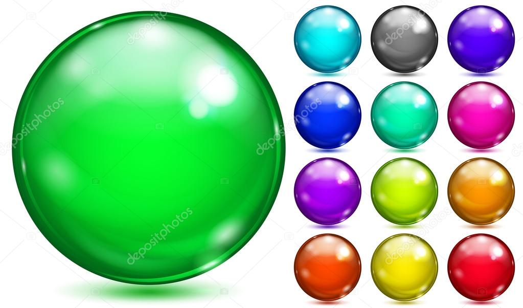 Multicolored spheres of various saturated colors