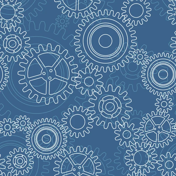 Seamless pattern of gear wheels — Stock Vector