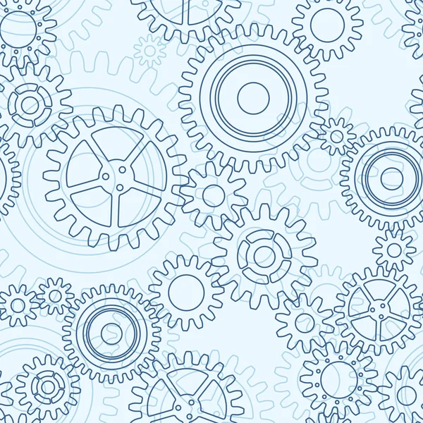 Seamless pattern of gear wheels — Stock Vector