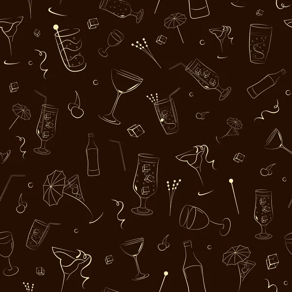 Seamless pattern of items associated with alcohol — Stock Vector