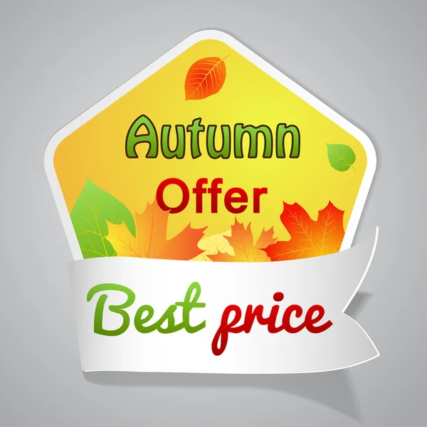 One big autumn sale label — Stock Vector