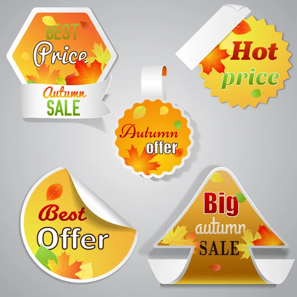 Autumn sale labels — Stock Vector