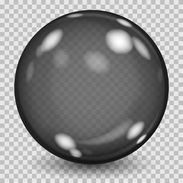 Grande esfera de vidro transparente preto. Transparência apenas no vetor — Vetor de Stock