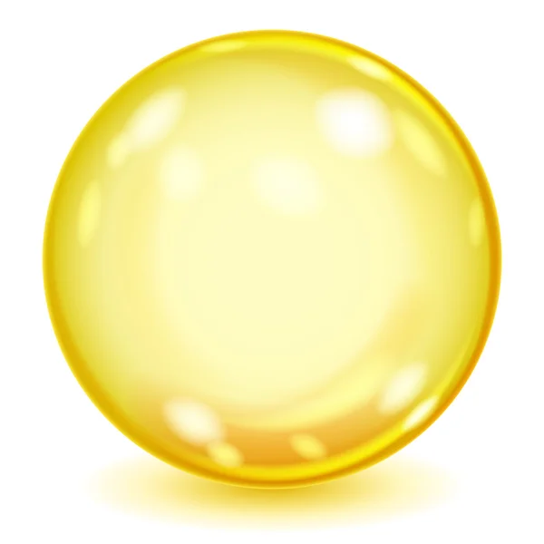 Grande sphère en verre opaque jaune — Image vectorielle