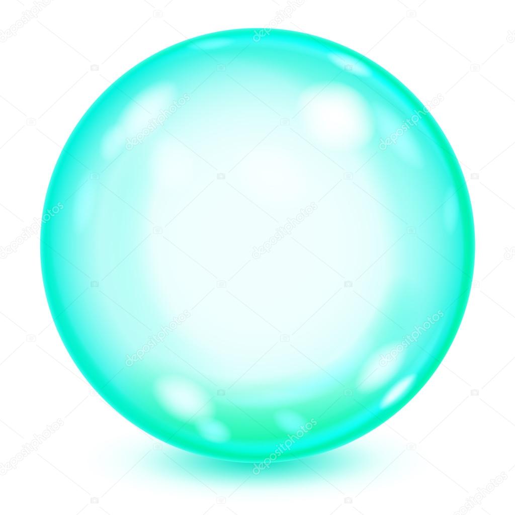 Big turquoise opaque glass sphere