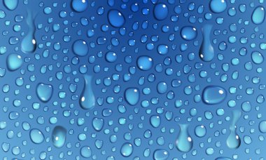 Blue background of water drops clipart