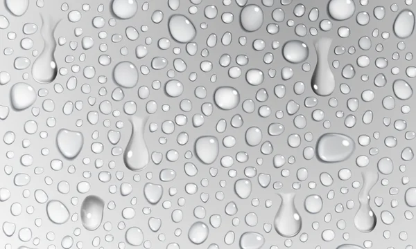 灰色背景的水滴 — 图库矢量图片