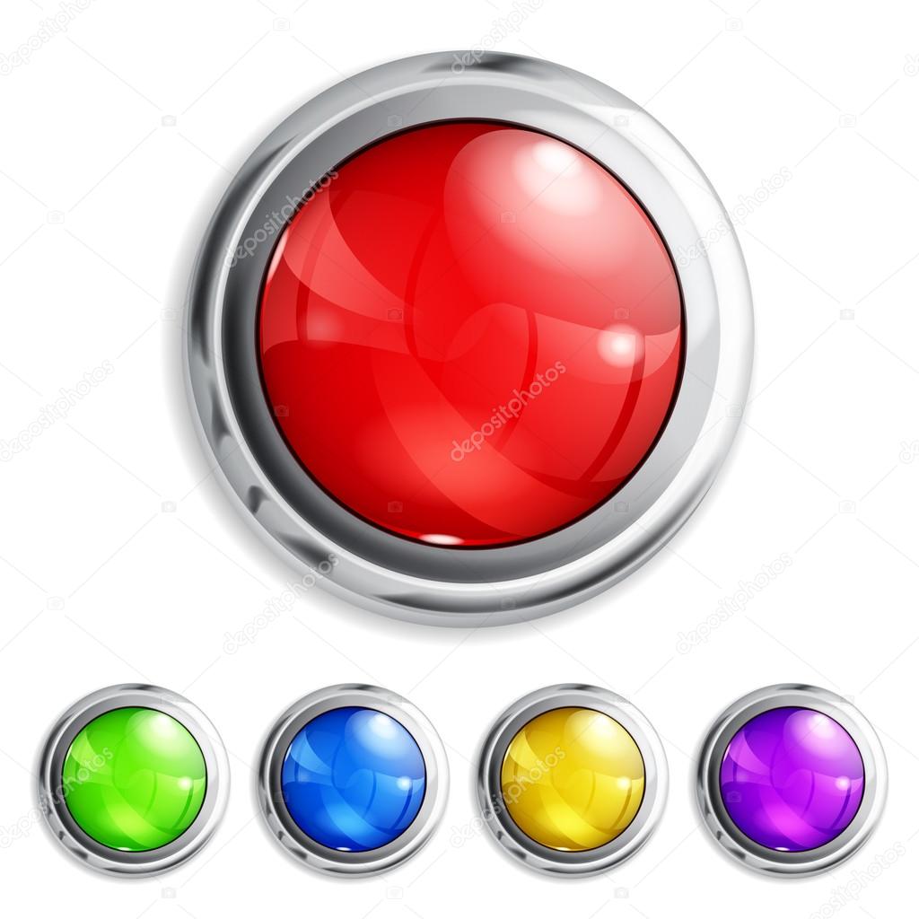 Set of colored buttons