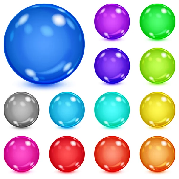 Set of multicolored opaque spheres — Stock Vector