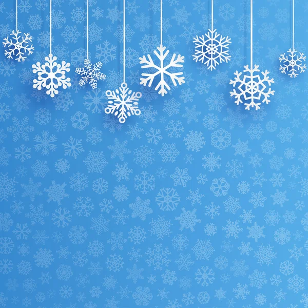 Vánoční pozadí s předsazením sněhové vločky — Stockový vektor