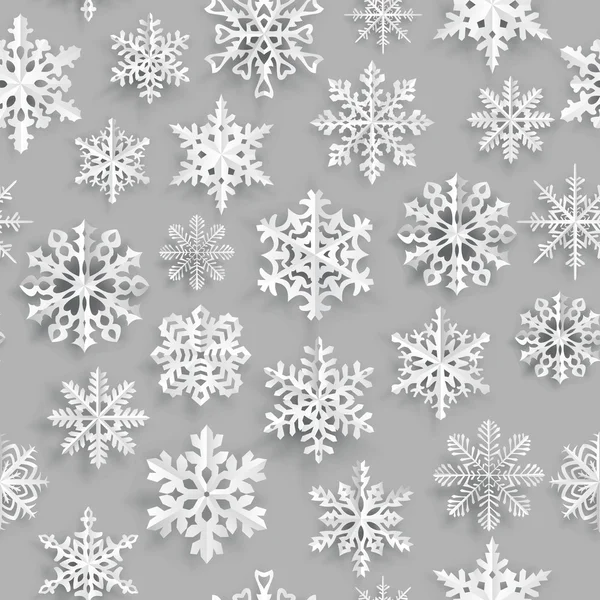 Boże Narodzenie bezszwowe wzoru z papieru płatki śniegu — Wektor stockowy