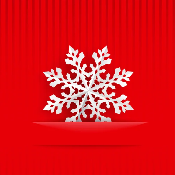 Boże Narodzenie tło z wielkim papieru śnieżynka — Wektor stockowy