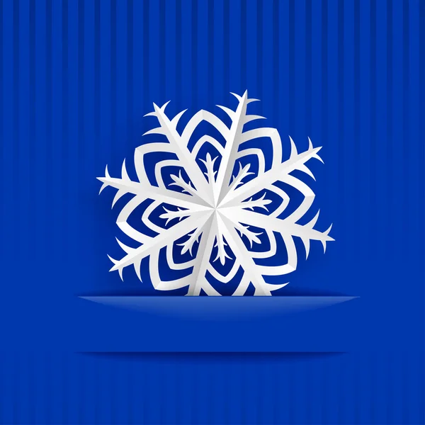 Christmas background with big paper snowflake — Stock Vector
